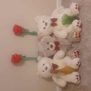 Soft bear with Jumbo rose or flower vase